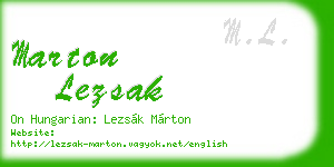 marton lezsak business card