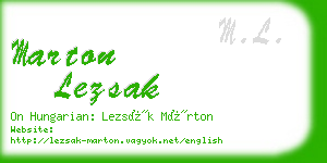 marton lezsak business card